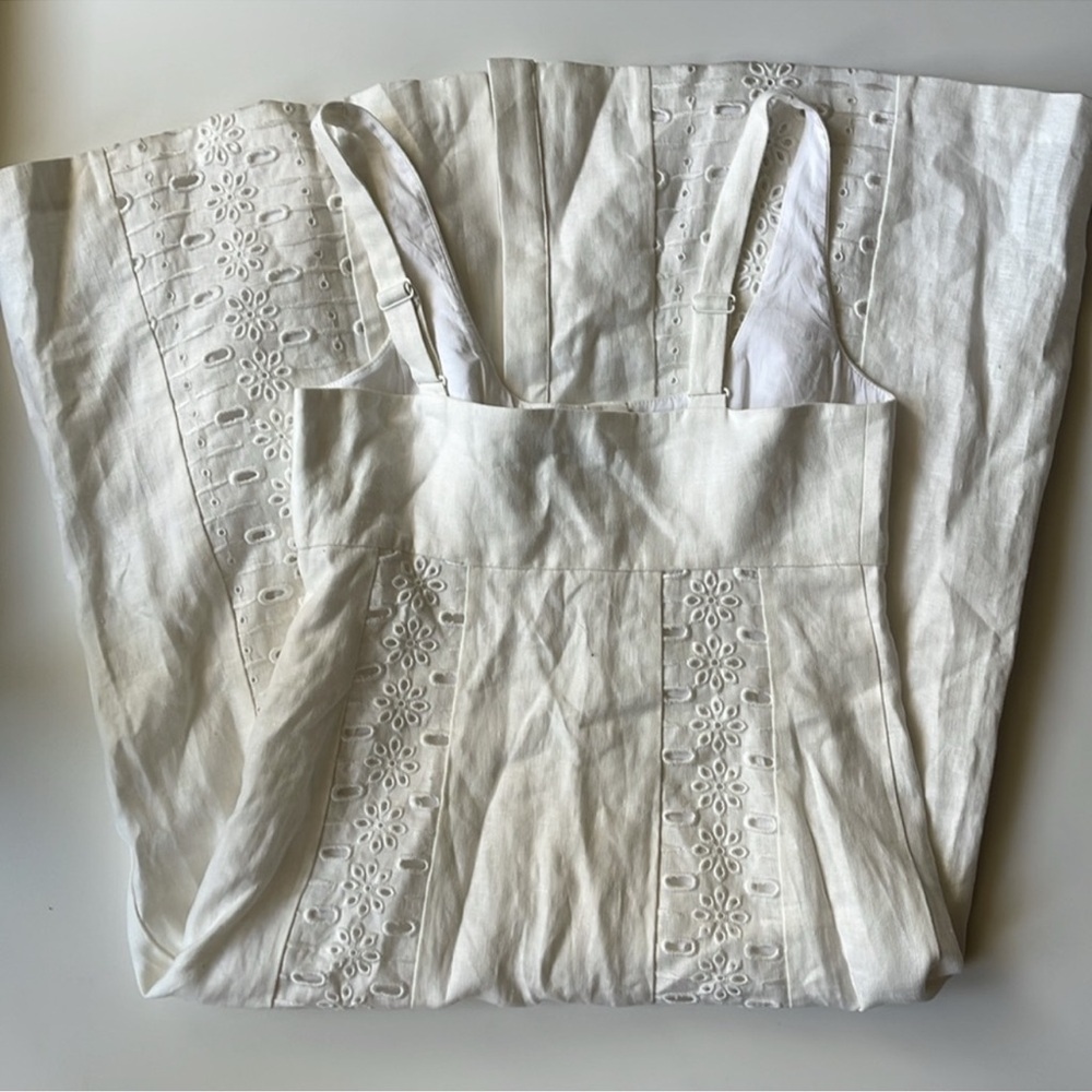 Reiss Cream Eyelet Midi Dress - Picture 6 of 12